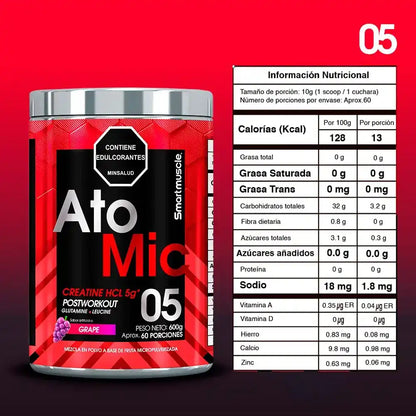 Creatina Atomic 60 Servicios Smart Muscle