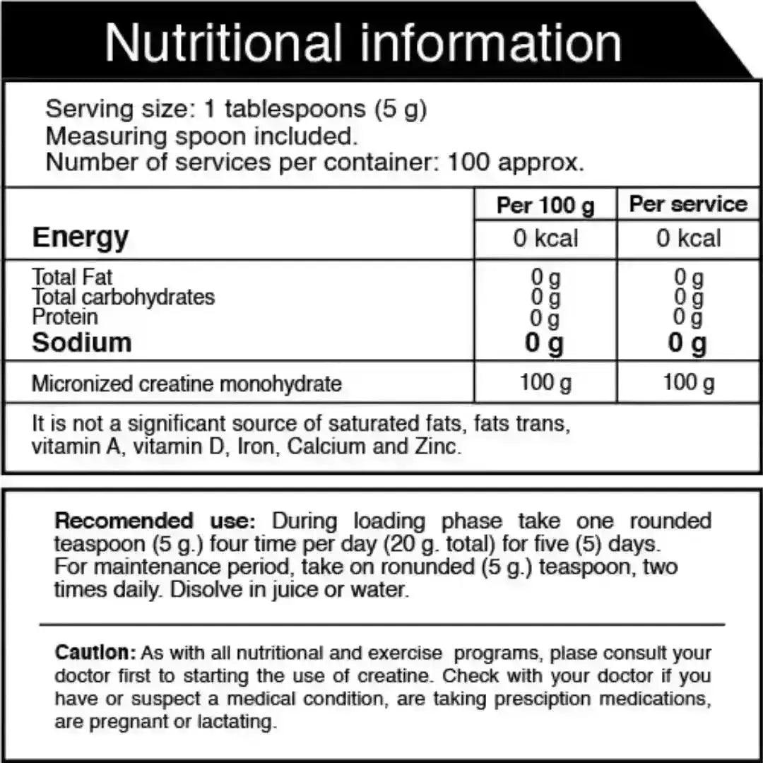 CREATINE ULTRA PURE 100% IRON 100 SERV