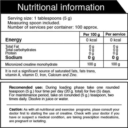 CREATINE ULTRA PURE 100% IRON 100 SERV